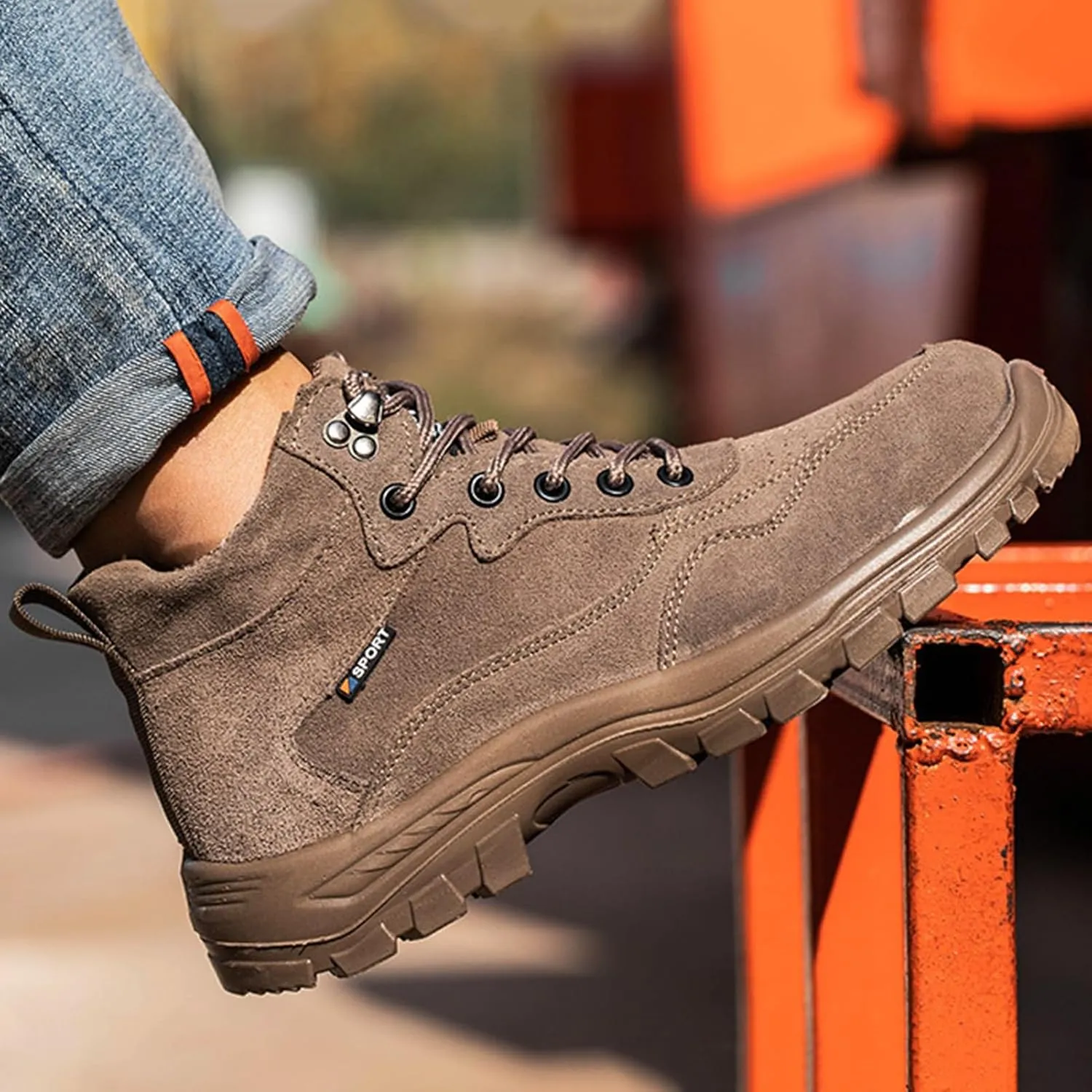 Men Steel Toe Shoes for Work,Outdoor Comfortable Lightweight Safety Toe Shoes for Men,Durable Slip-Resistant Outsole,Composite Men's Industrial & Construction Shoes