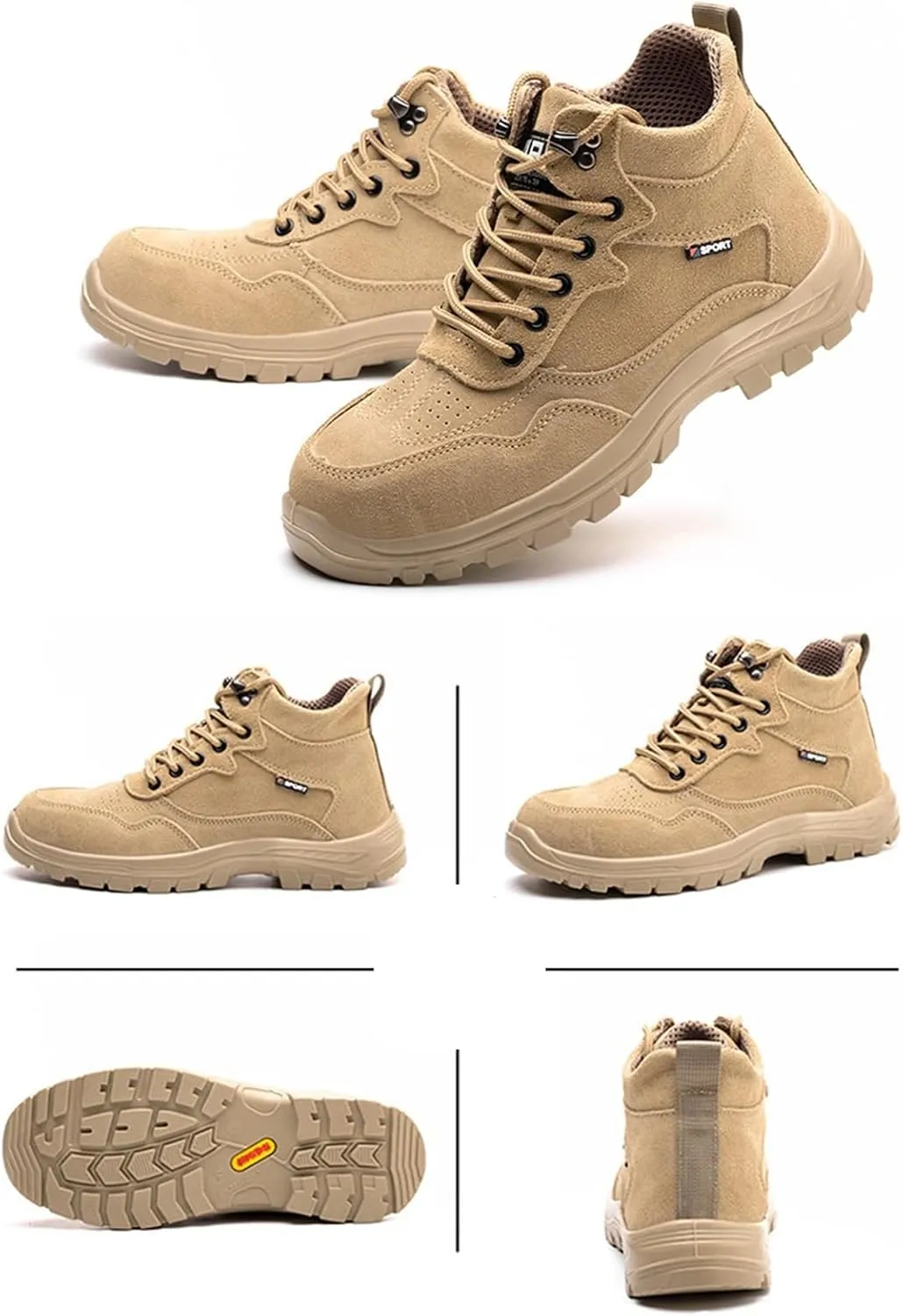 Men Steel Toe Shoes for Work,Outdoor Comfortable Lightweight Safety Toe Shoes for Men,Durable Slip-Resistant Outsole,Composite Men's Industrial & Construction Shoes