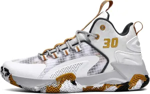 Mens and Womens White Basketball Sneakers Lace Up Mid Top Running Shoes Comfortable and Breathable Casual Walking Shoes Wear Resistant and Durable Outdoor Travel Shoes Skateboarding Shoes