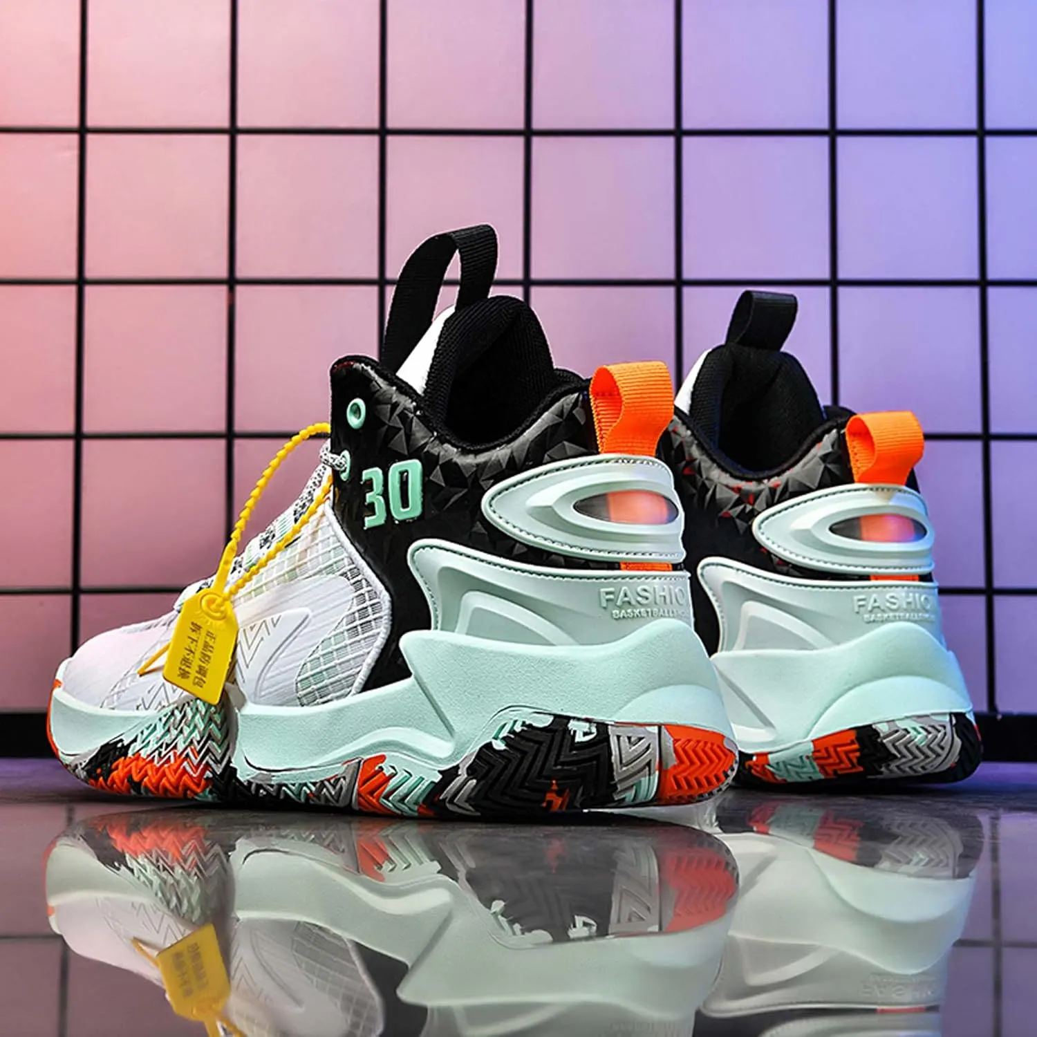 Mens and Womens White Basketball Sneakers Mid Top Lace Up Running Shoes Wear Resistant and Durable Outdoor Travel Shoes Comfortable and Breathable Casual Sneakers Skateboarding Shoes
