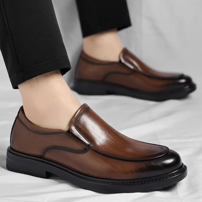 Men's Comfort Non-Slip Shoes Low Top Business Work Dress Shoes Lightweight All-Day Non-Slip Soft Sole Oxfords
