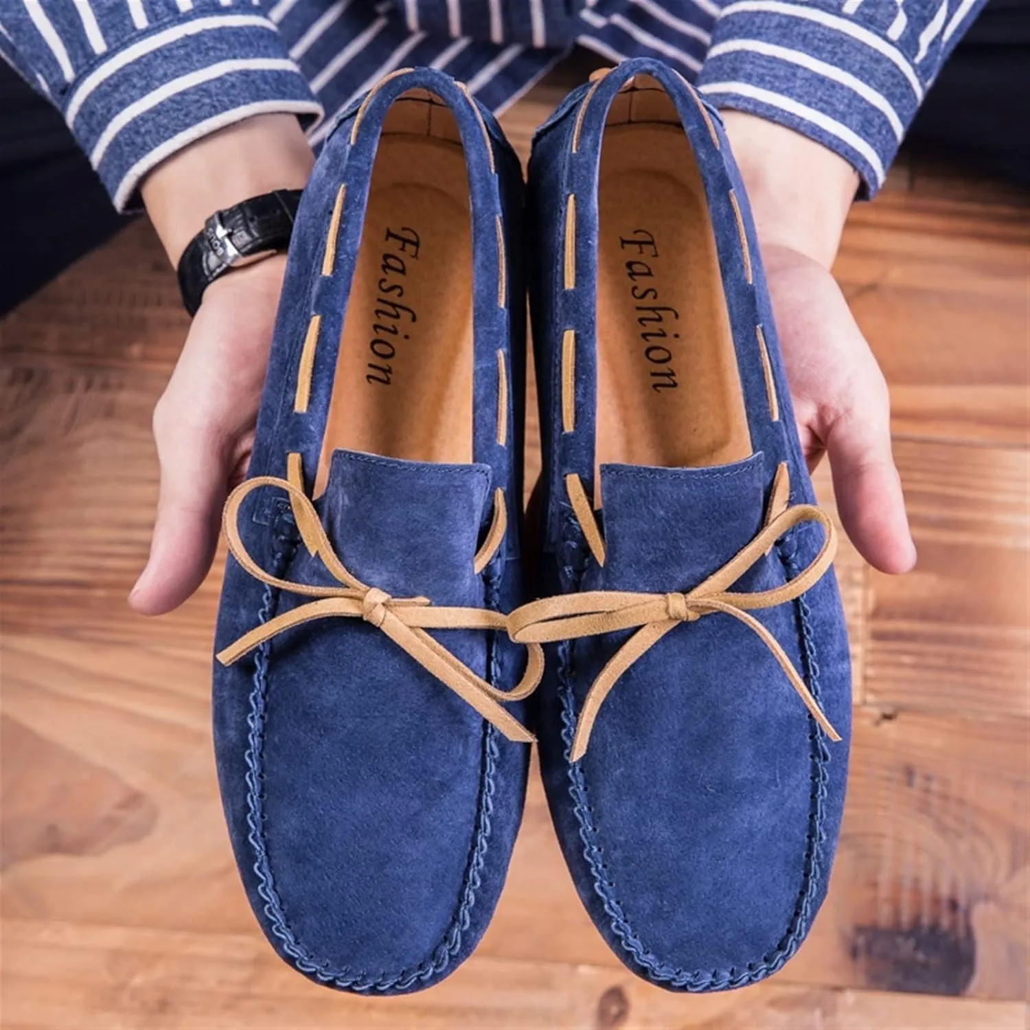 Mens Loafers Breathable Lightweight Boat Shoes Driving Loafers Leather Lightweight Comfortable Anti-Slip Fashion Outdoor Slip-on