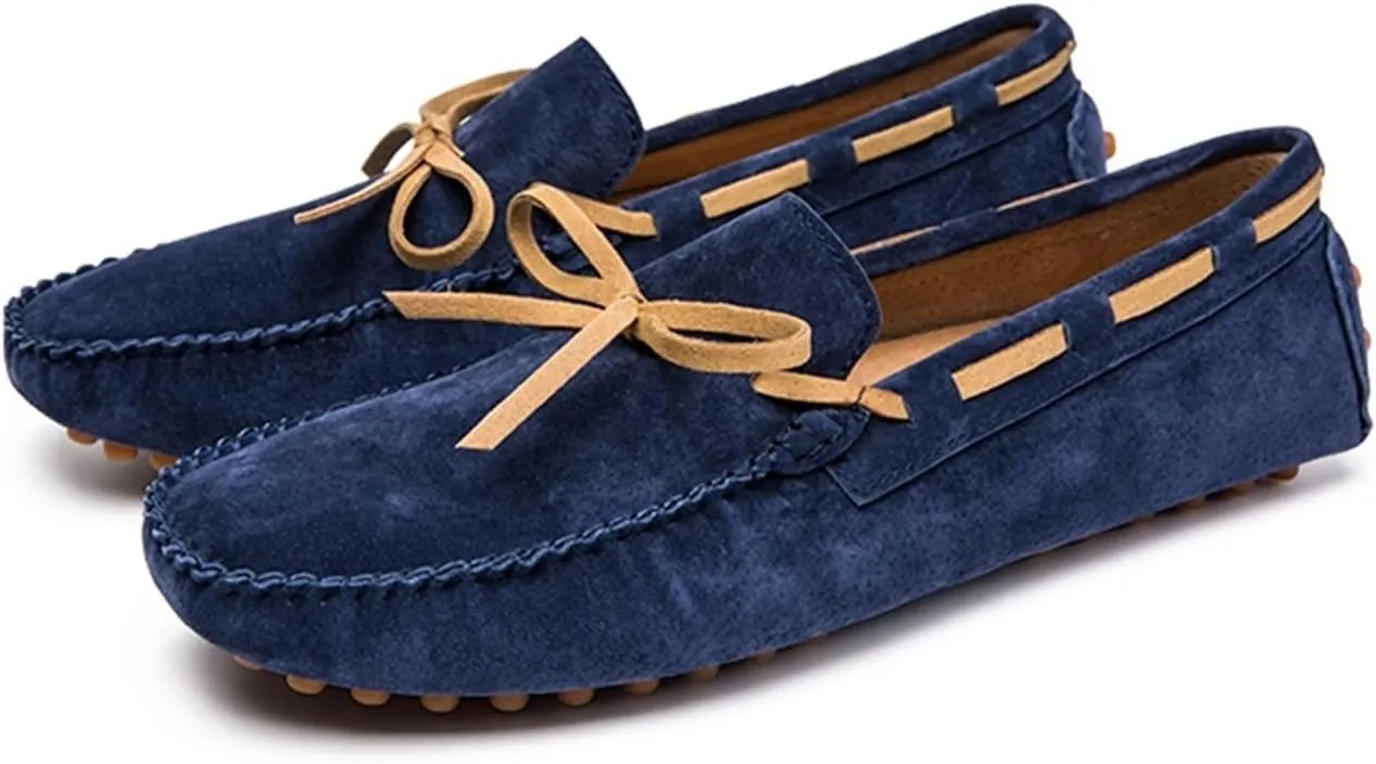 Mens Loafers Breathable Lightweight Boat Shoes Driving Loafers Leather Lightweight Comfortable Anti-Slip Fashion Outdoor Slip-on