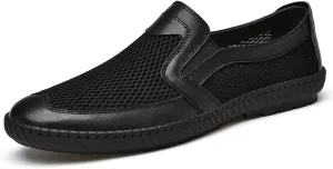 Men's Loafers Breathable Lightweight Simple Loafer Shoes Flat Heel Comfortable Lightweight Fashion Slip On