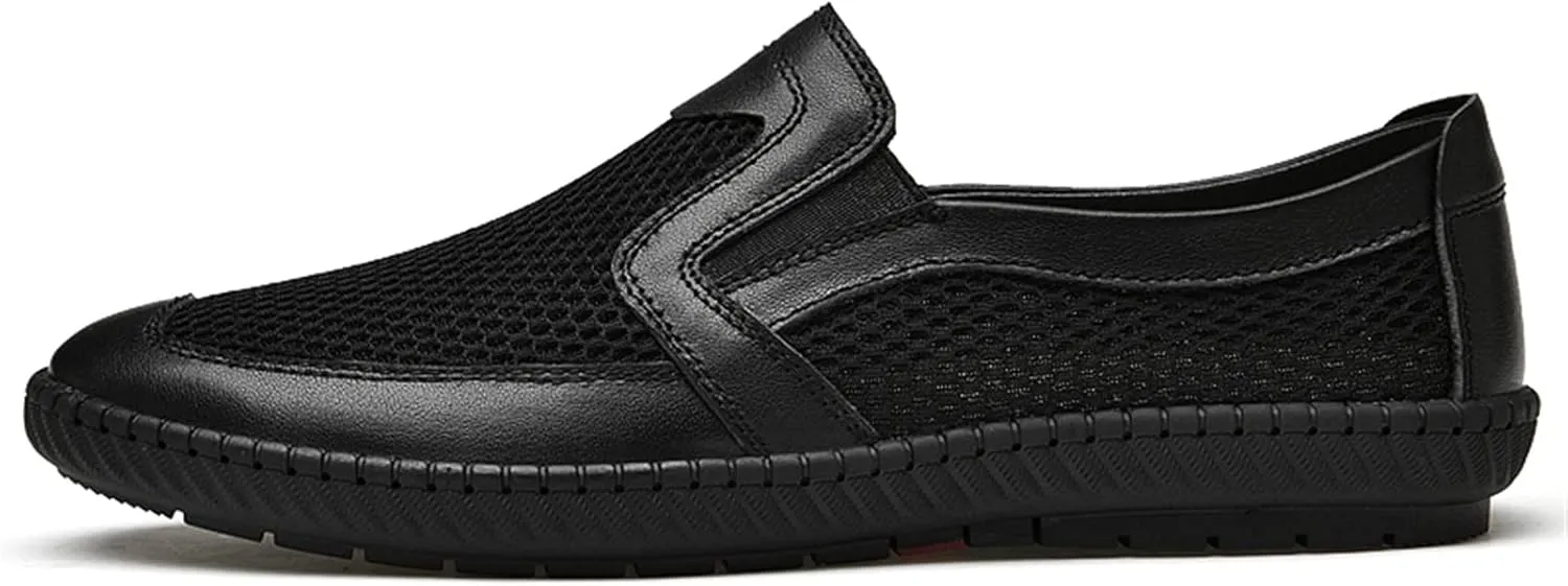 Men's Loafers Breathable Lightweight Simple Loafer Shoes Flat Heel Comfortable Lightweight Fashion Slip On