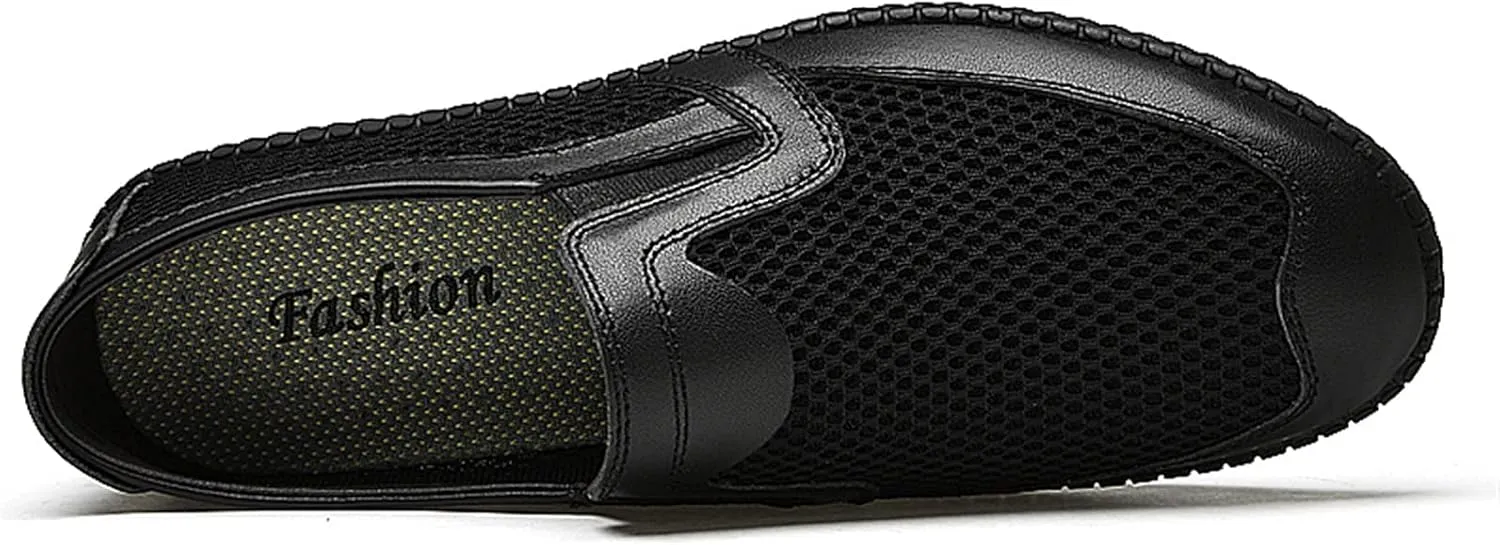 Men's Loafers Breathable Lightweight Simple Loafer Shoes Flat Heel Comfortable Lightweight Fashion Slip On