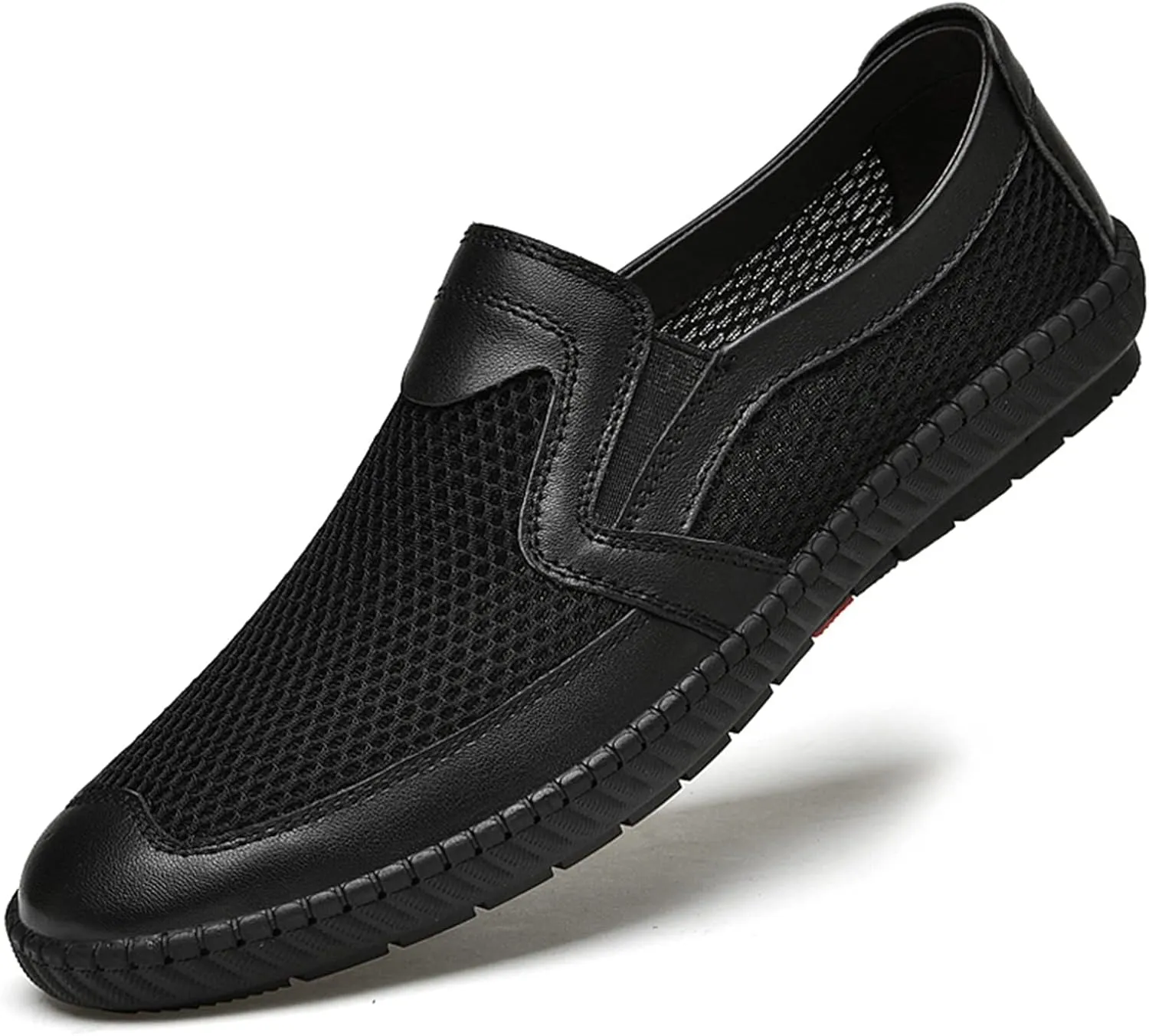 Men's Loafers Breathable Lightweight Simple Loafer Shoes Flat Heel Comfortable Lightweight Fashion Slip On
