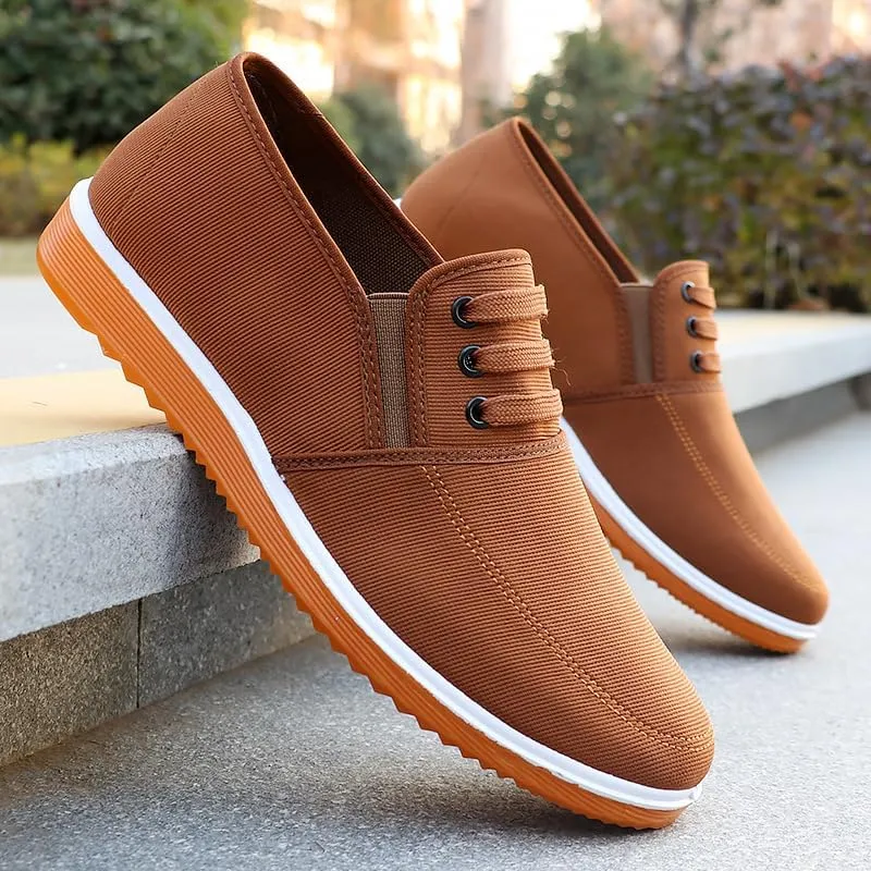 Men's Loafers Casual Canvas Slip-on Shoes, Lightweight and Breathable, Lightweight and Comfortable Shoes Suitable for All Seasons