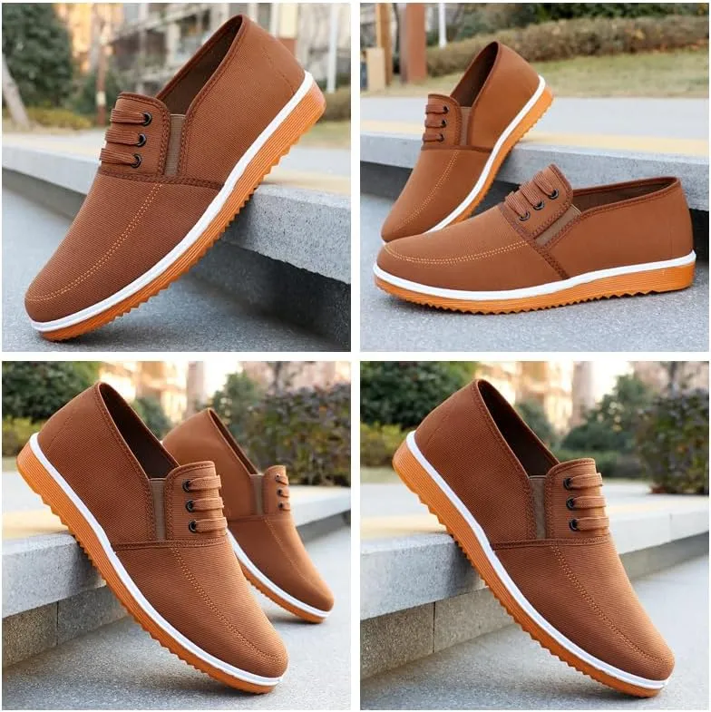 Men's Loafers Casual Canvas Slip-on Shoes, Lightweight and Breathable, Lightweight and Comfortable Shoes Suitable for All Seasons
