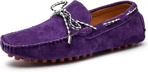 Mens Loafers Lightweight Driving Boat Shoes PU Moc Toe Leather Flat Heel Flexible Lightweight Fashion Party Slip-ons