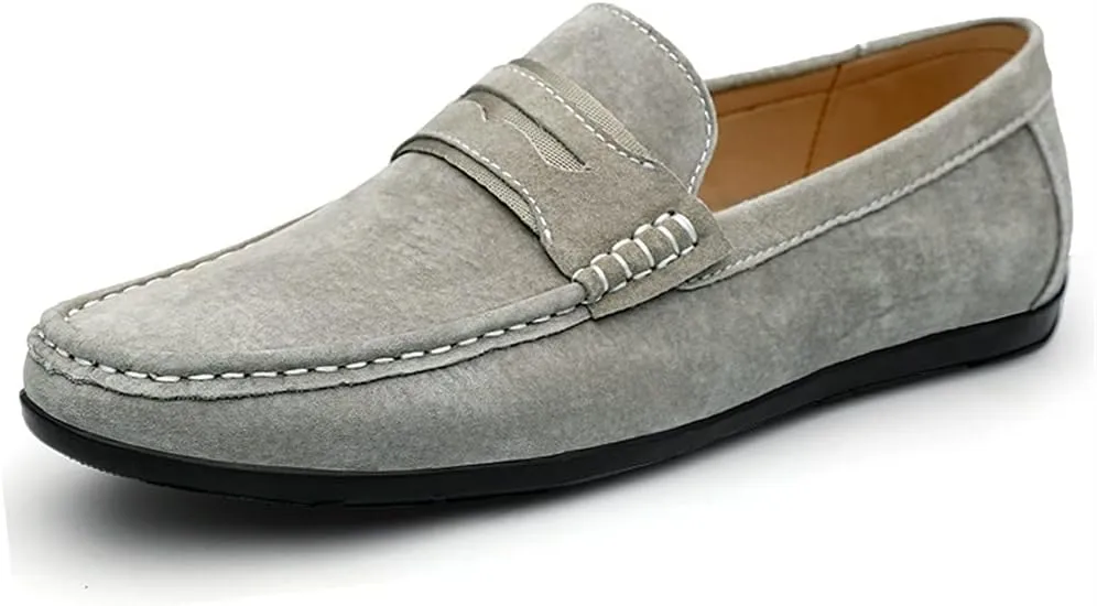 Men's Loafers Lightweight Simple Penny Loafers Leather Slip Resistant Flexible Lightweight Party Slip-on