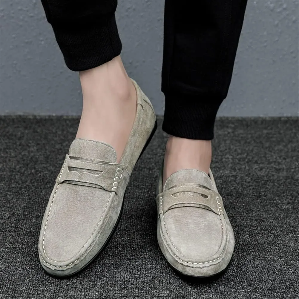 Men's Loafers Lightweight Simple Penny Loafers Leather Slip Resistant Flexible Lightweight Party Slip-on