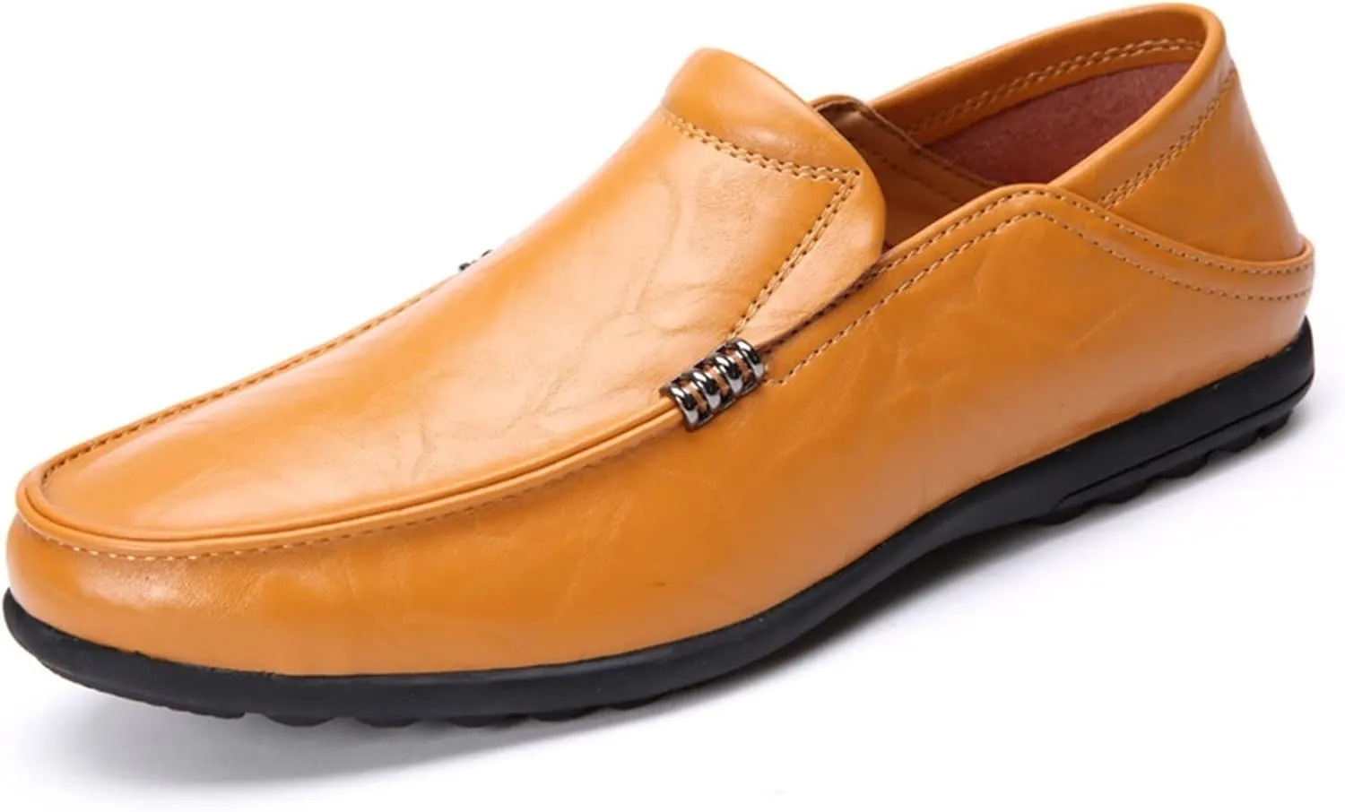 Men's Loafers Lightweight Venetian Loafers Leather Flat Heel Lightweight Flexible Wedding Classic Slip On