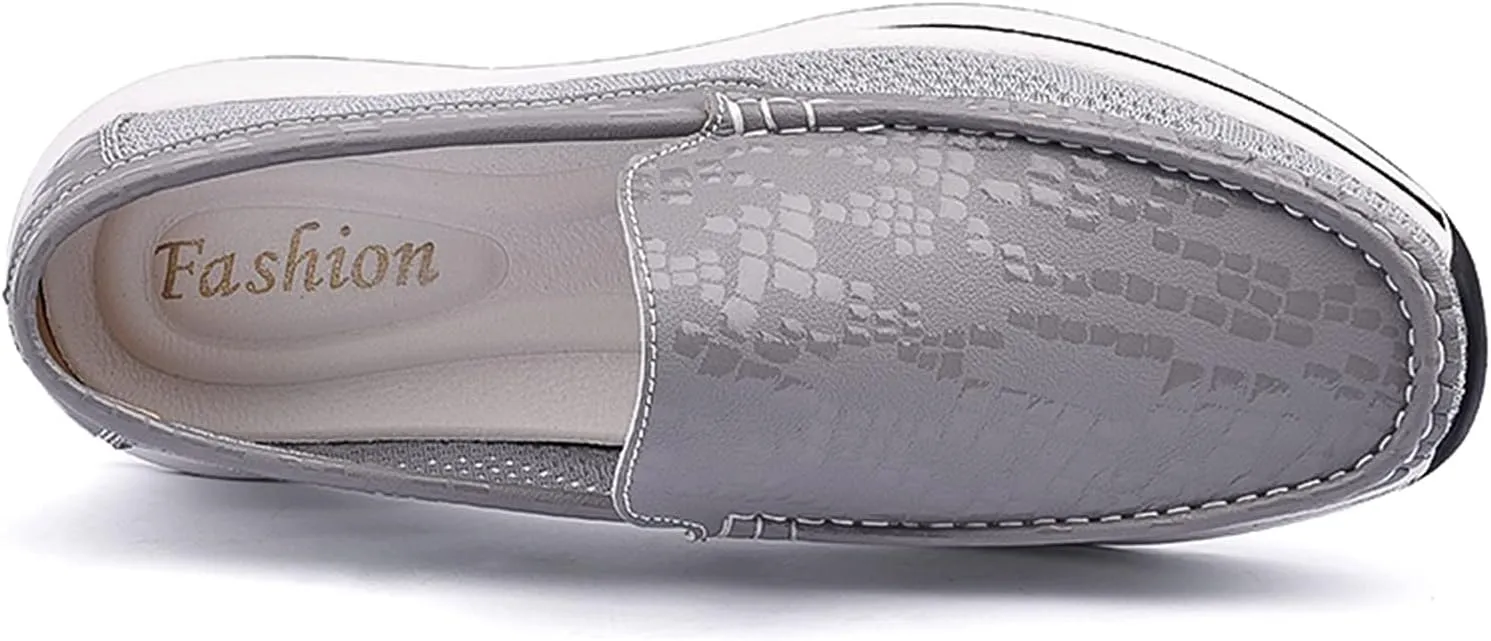 Men's Loafers Round Toe Breathable Lightweight Driving Loafers Flat Heel Lightweight Slip Resistant Party Slip-ons