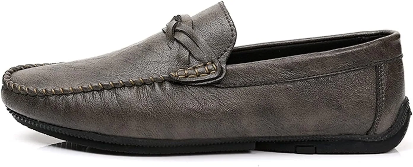 Men's Loafers Shoes Lightweight Penny Loafers Leather Lightweight Anti-Slip Flat Heel Wedding Slip-on