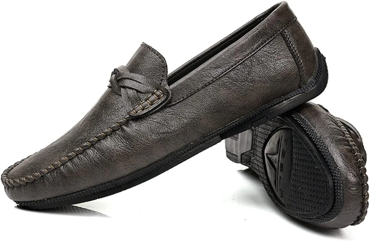 Men's Loafers Shoes Lightweight Penny Loafers Leather Lightweight Anti-Slip Flat Heel Wedding Slip-on