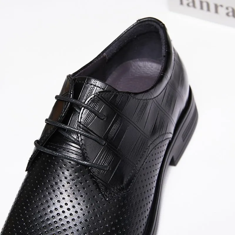 Mens Mesh Oxfords Lace-Up Lightweight Casual Walking Shoes Lightweight Breathable Soft Sole for Business Wedding Suit Black