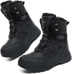 Men's Military Tactical Combat Boots, Men's Winter Waterproof Non-Slip Warm Plus Size Tactical Boots, Breathable Patrol Boots, for Fishing,Running, Mountaineering