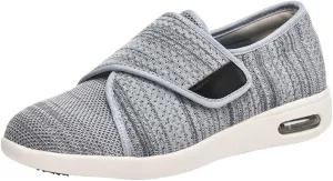 Men's Orthopedic Walking Shoes Wide Fit Hook and Loop Memory Foam for Diabetic and Swollen Feet
