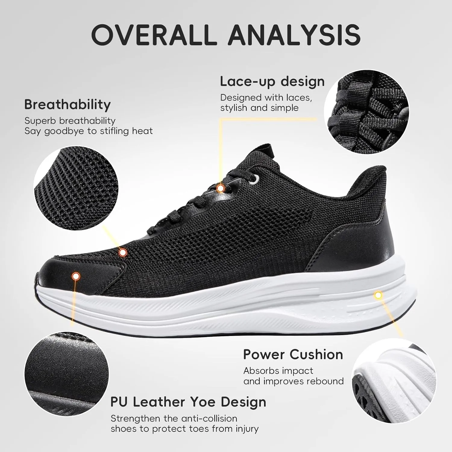 Mens Running Shoes Slip-on Walking Shoes for Men Athletic Gym Workout Sneakers Breathable Non Slip Tennis Cushioning Sneakers
