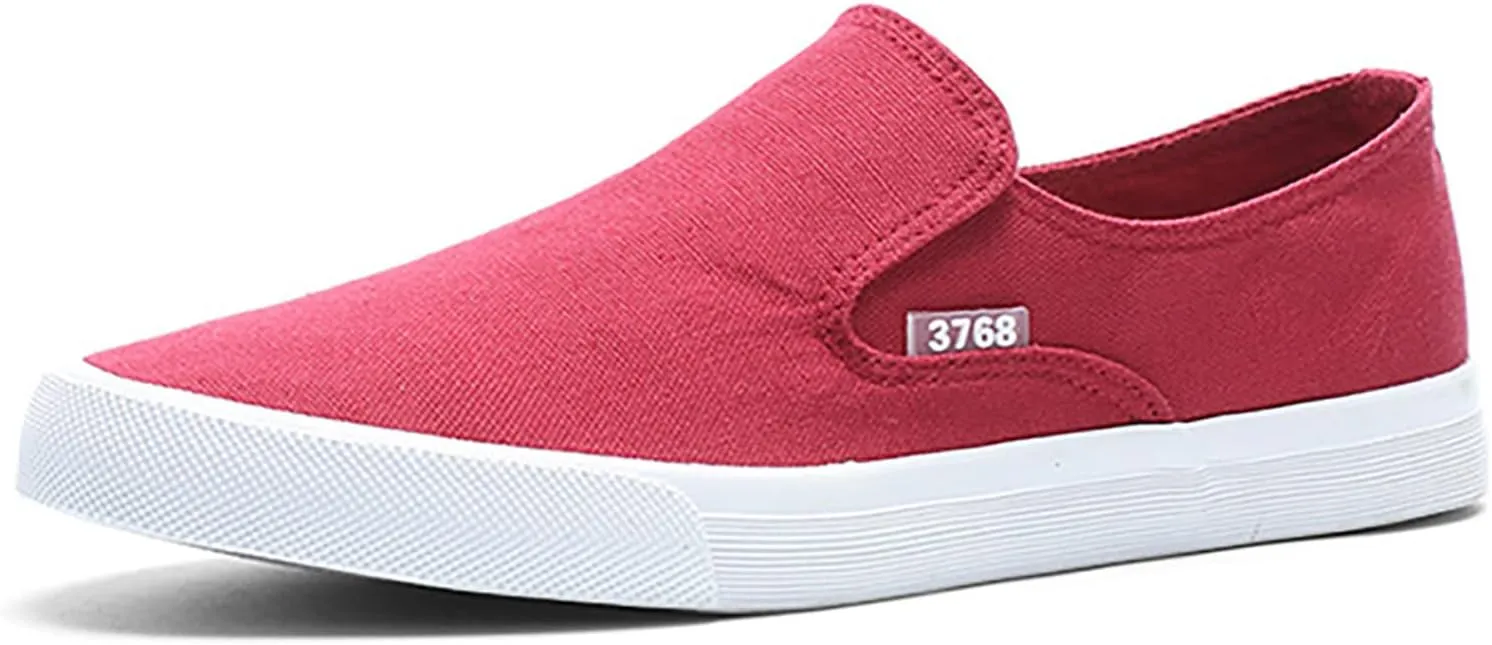 Mens Slip On Sneakers Lightweight Comfortable Non-Slip Walking Shoes Breathable Canvas Sneaker for Work, Running，Walking，Business