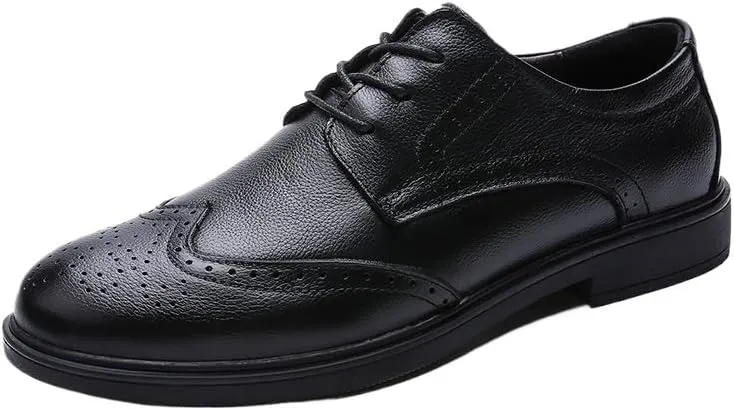 Mens Slip Resistant Oxford Dress Shoes Black Wedding Formal Wide Fit Comfortable Bridal Business