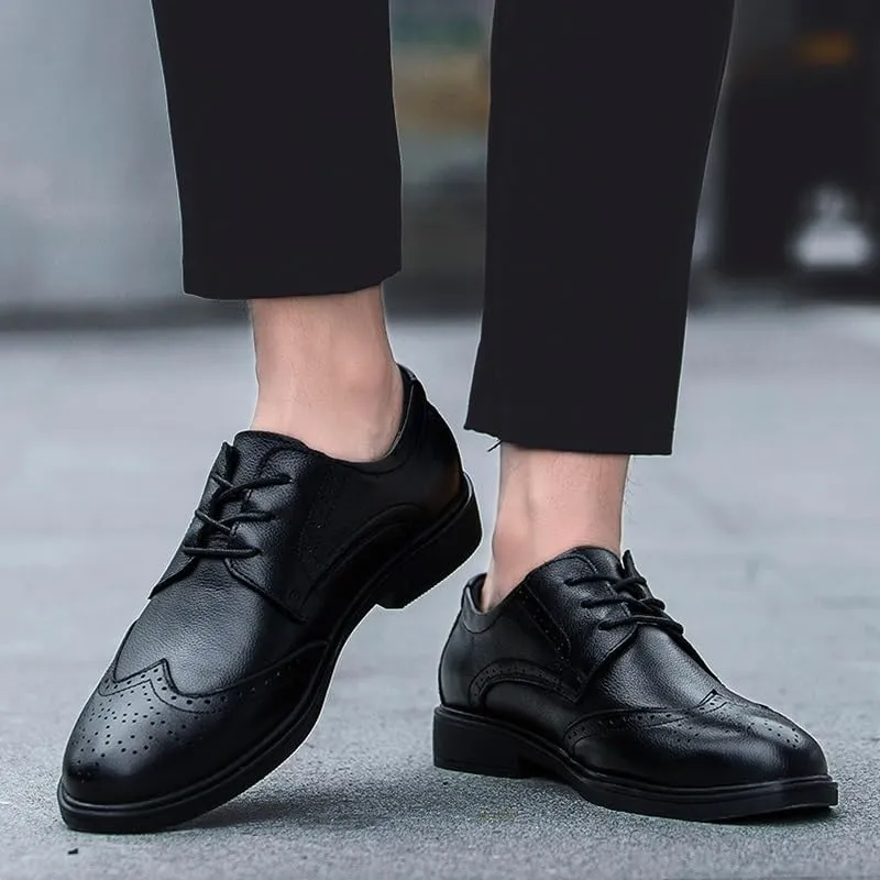 Mens Slip Resistant Oxford Dress Shoes Black Wedding Formal Wide Fit Comfortable Bridal Business