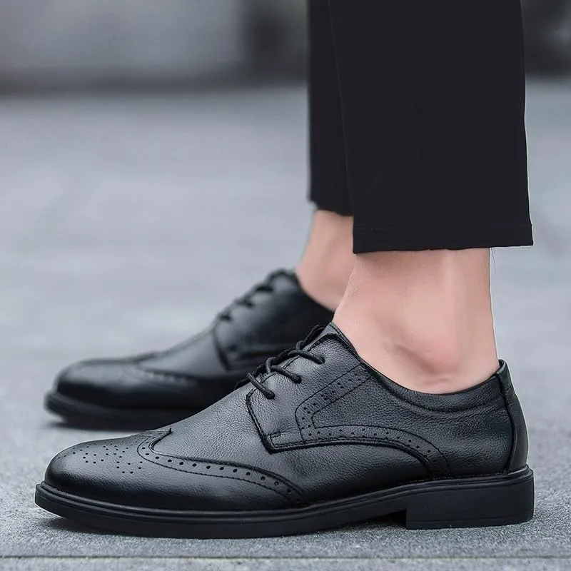 Mens Slip Resistant Oxford Dress Shoes Black Wedding Formal Wide Fit Comfortable Bridal Business