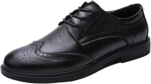 Mens Slip Resistant Oxford Dress Shoes Black Wedding Formal Wide Fit Comfortable Bridal Business