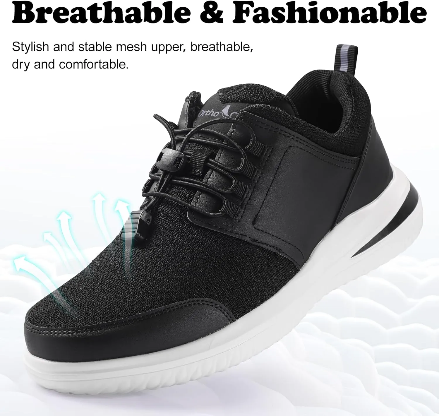 Mens Walking Shoes for Plantar Fasciitis, Orthopedic Sneakers for Men with Arch Support,Wide Toe Box Shoes for Pain Relief to Walking All Day.