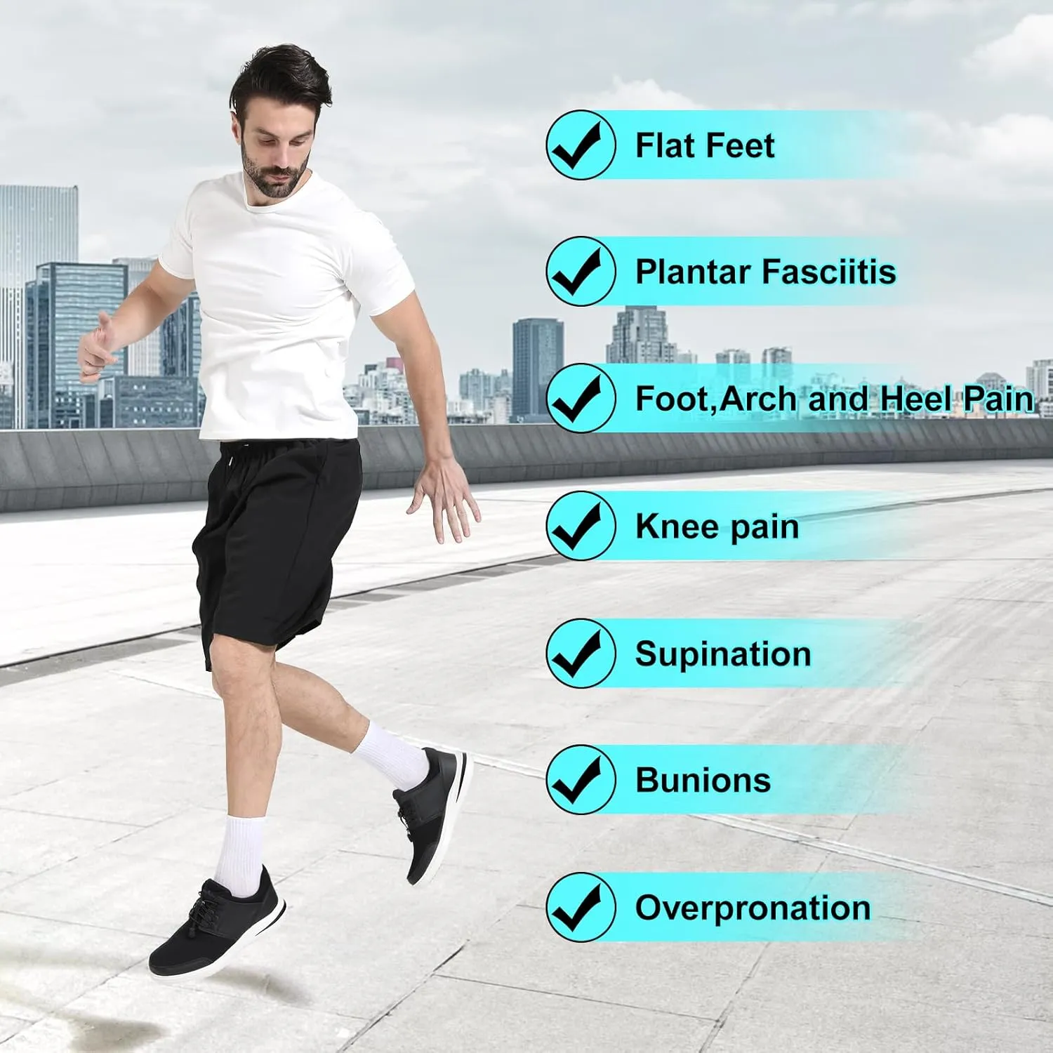 Mens Walking Shoes for Plantar Fasciitis, Orthopedic Sneakers for Men with Arch Support,Wide Toe Box Shoes for Pain Relief to Walking All Day.