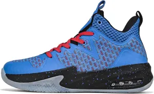 Mens White Mid Top Lace Up Basketball Sneakers Rubber Sole Non Slip Running Shoes Lightweight and Breathable Casual Sneakers Wear Resistant and Durable Fitness Training Shoes Hiking Shoes