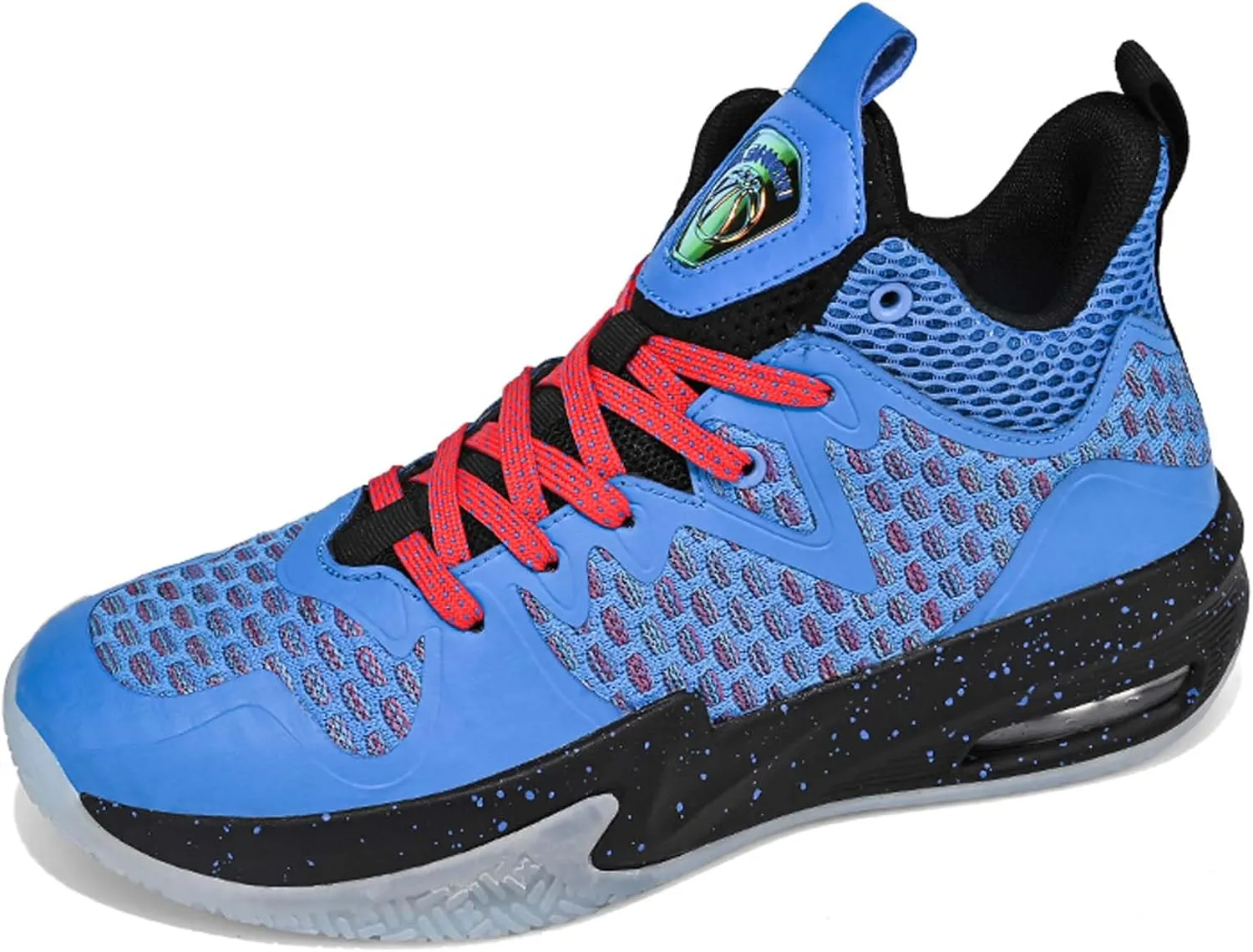 Mens White Mid Top Lace Up Basketball Sneakers Rubber Sole Non Slip Running Shoes Lightweight and Breathable Casual Sneakers Wear Resistant and Durable Fitness Training Shoes Hiking Shoes