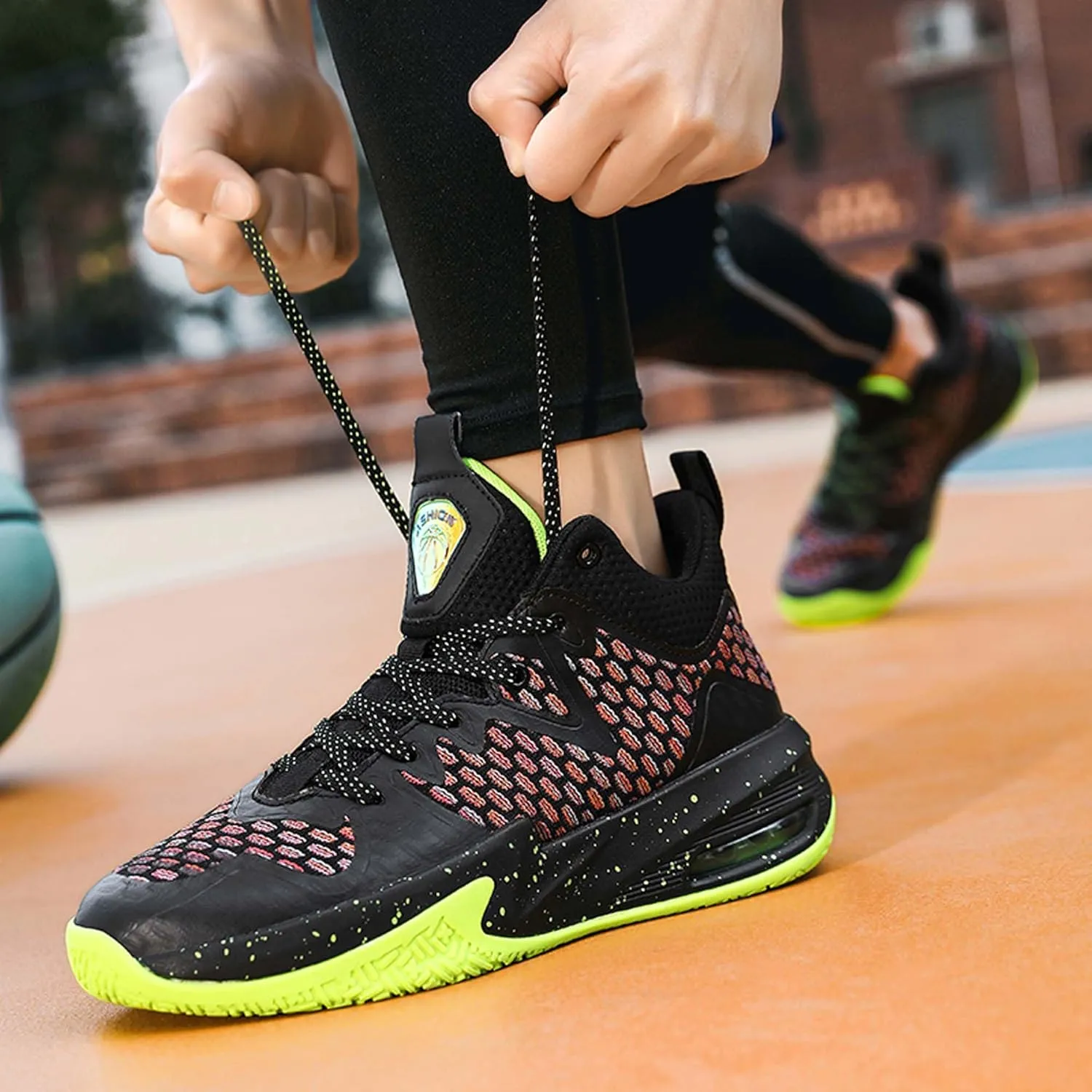 Mens White Mid Top Lace Up Basketball Sneakers Rubber Sole Non Slip Running Shoes Lightweight and Breathable Casual Sneakers Wear Resistant and Durable Fitness Training Shoes Hiking Shoes