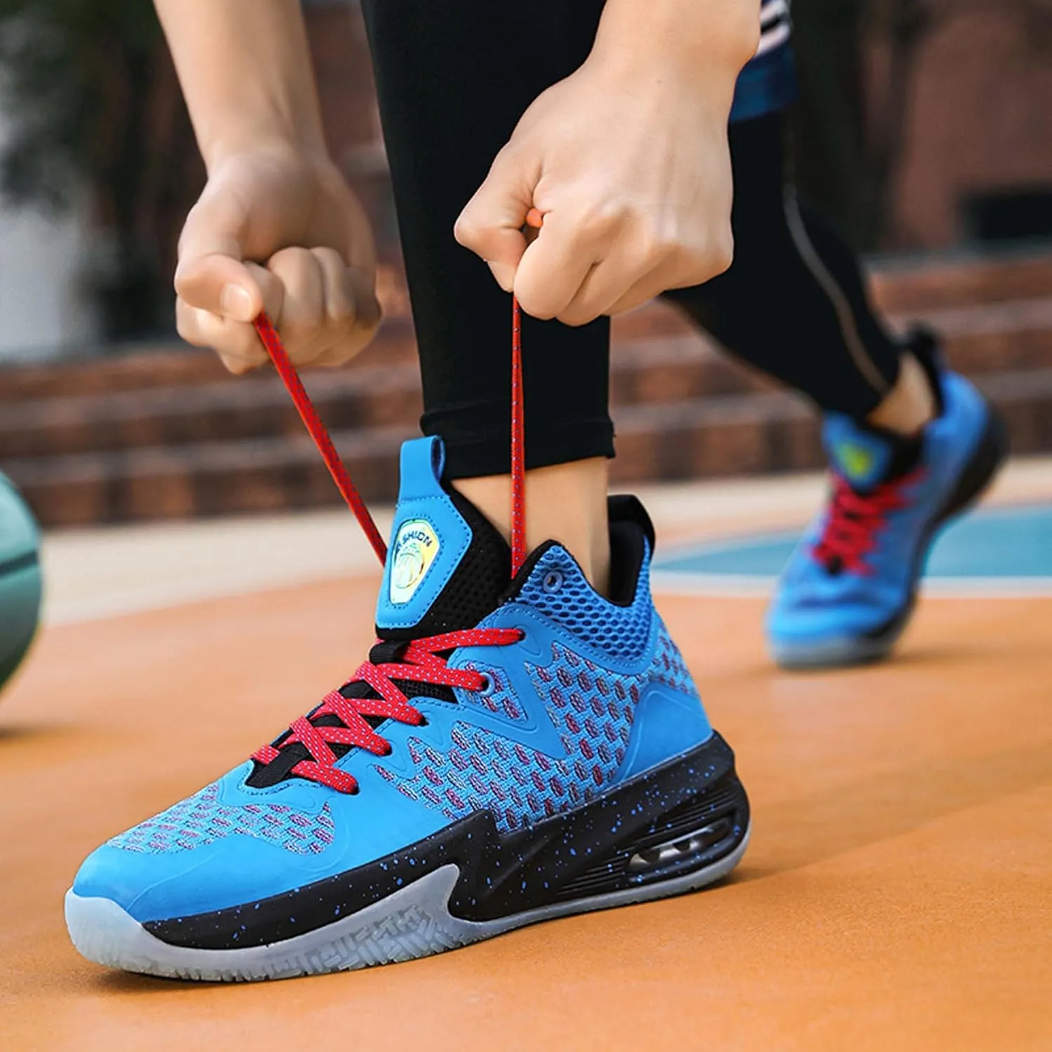 Mens White Mid Top Lace Up Basketball Sneakers Rubber Sole Non Slip Running Shoes Lightweight and Breathable Casual Sneakers Wear Resistant and Durable Fitness Training Shoes Hiking Shoes