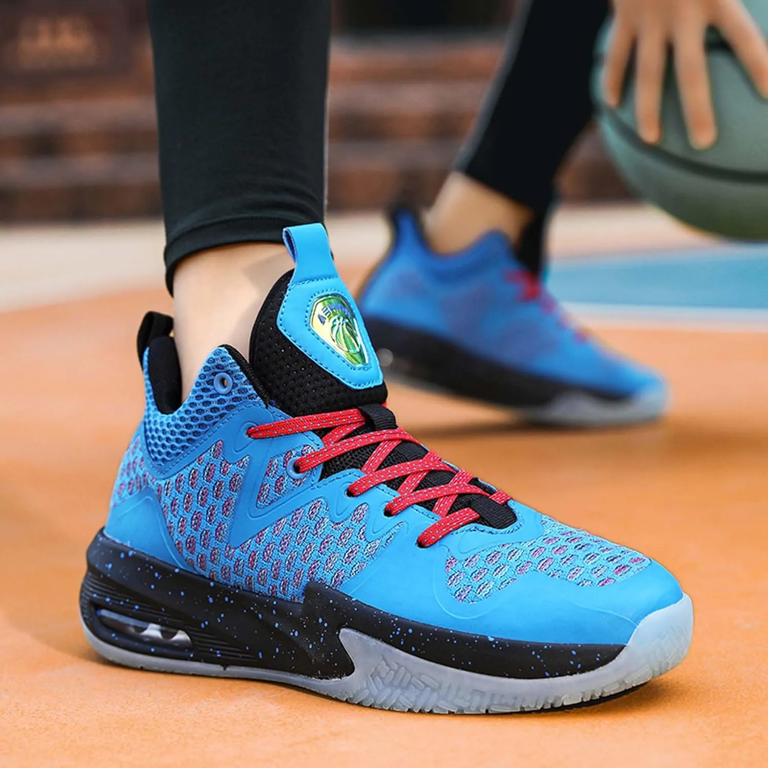 Mens White Mid Top Lace Up Basketball Sneakers Rubber Sole Non Slip Running Shoes Lightweight and Breathable Casual Sneakers Wear Resistant and Durable Fitness Training Shoes Hiking Shoes