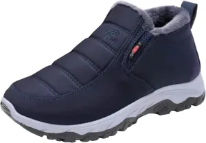Men's Winter Warm Boots Classic Slip On Boots Fleece Lined Warm Ankle Thick Bottom Non Slip Shoes for Construction