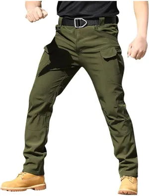 Mens Work Pants Hunting Camping Classic Cargo Pants Combat Relaxed Fit Flexcamo Flex Camo Quick-Dry Tactical Pant