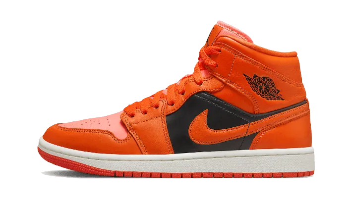 Air Jordan 1 Mid Orange Black Dynamic Fit System