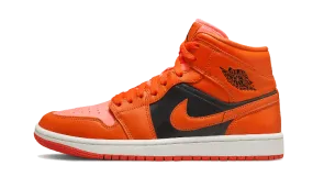 Air Jordan 1 Mid Orange Black Dynamic Fit System