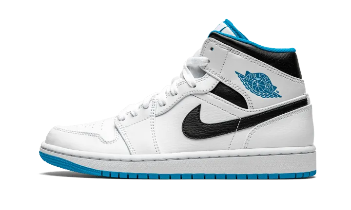 Air Jordan 1 Mid Laser Blue Padded Ankle Support Breath Friendly