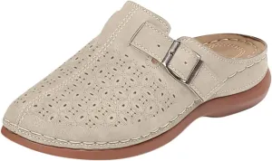 Mules for Women Wedge Sandals Comfortable Clogs with Arch Support Slip on Sandals with Adjustable Hook Loop Casual Closed Toe Mules