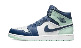 Air Jordan 1 Mid Mystic Navy Mint Foam Cushioned Gear Breathable Fit