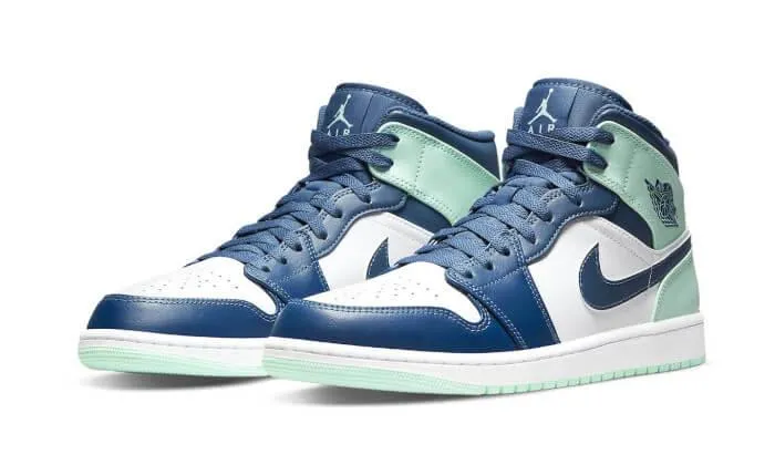 Air Jordan 1 Mid Mystic Navy Mint Foam EVA sole Slip Resistant