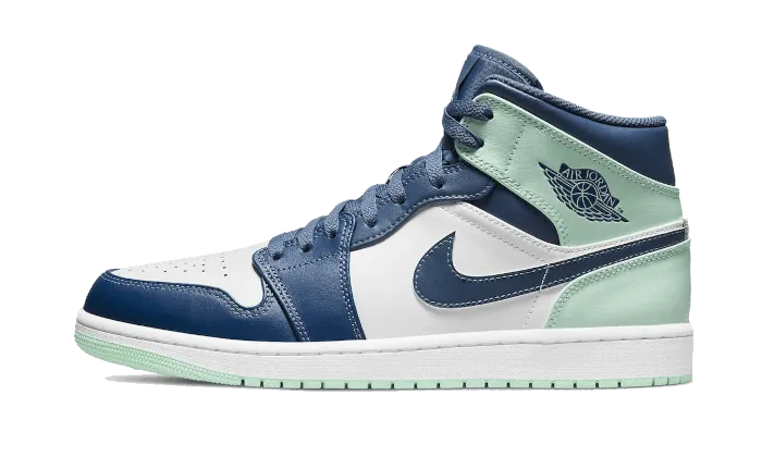 Air Jordan 1 Mid Mystic Navy Mint Foam Cushioned Gear Breathable Fit