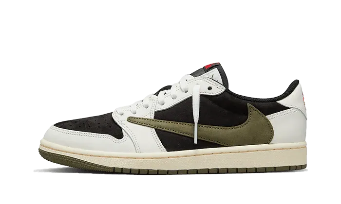 hook and loop closure Air Jordan 1 Retro Low OG SP Travis Scott Olive