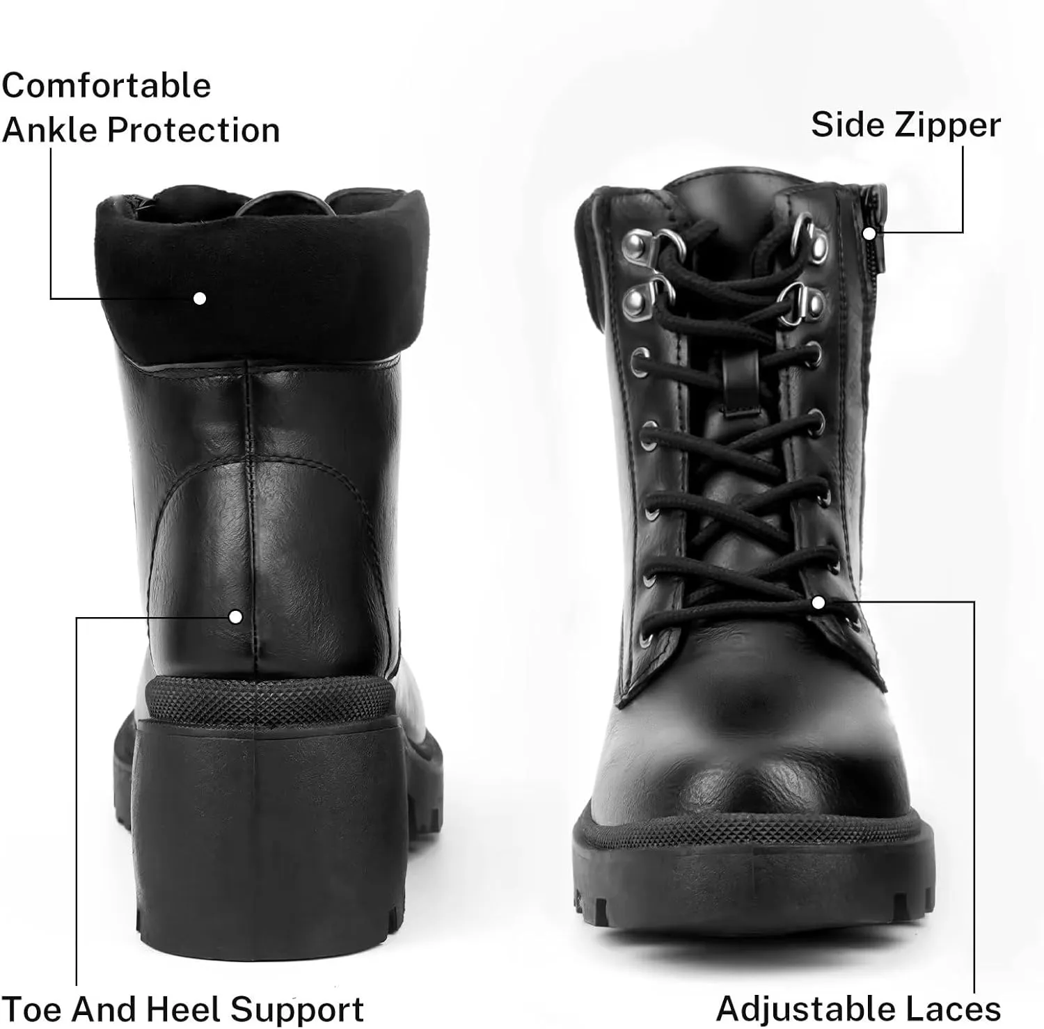 MUSSHOE Women's Winter Platform Snow Boots & Booties - Non Slip, Comfortable, Hunter Rain & Combat Boots for Women