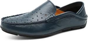 New Men's Loafers Shoes Breathable Lightweight Driving Loafers Leather Comfortable Lightweight Resistant Wedding Slip On