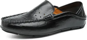 New Men's Loafers Shoes Breathable Lightweight Driving Loafers Leather Comfortable Lightweight Resistant Wedding Slip On
