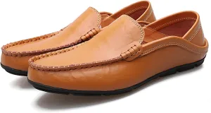 New Men's Loafers Shoes Breathable Lightweight Driving Loafers Leather Comfortable Lightweight Resistant Wedding Slip On